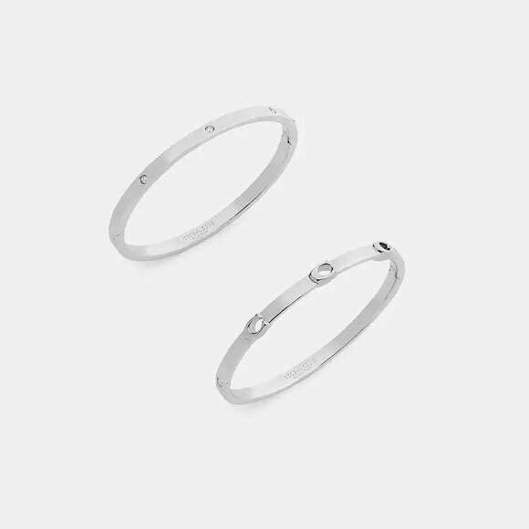 NEW Coach Heart And Cherry Bangle Set Silver CCU44 Holiday Gift 2025 - Picture 3 of 7